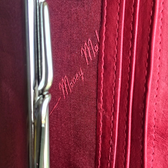 Money Maker Genuine Leather Women's Clip Red Purse RFID 5 Cards, Classic Wallet - Picture 5 of 15